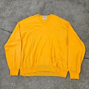 Vtg MAUS & HOFFMAN Plain Designer Knit V Neck Sweater XL Made In Scotland